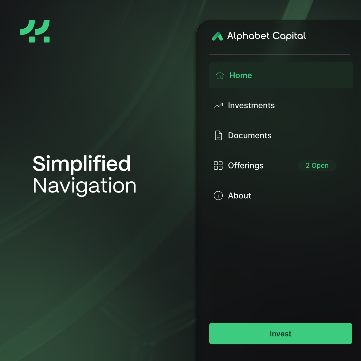 Simplified navigation, a single left nav bar